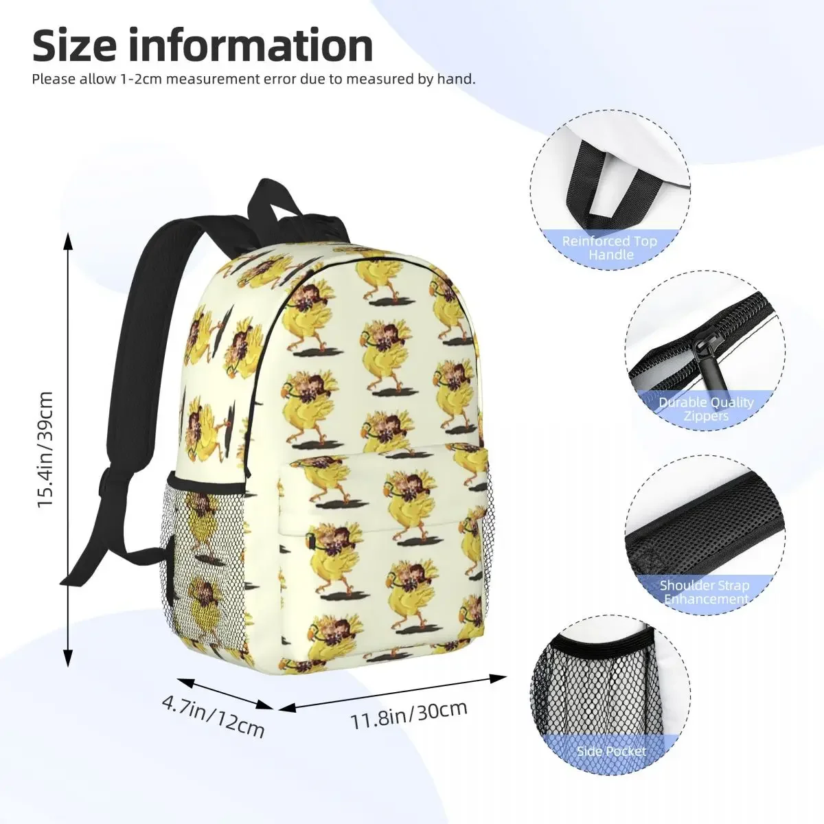 CloTi - Chocobo Getaway Backpacks Teenager Bookbag Casual Children School Bags Laptop Rucksack Shoulder Bag Large Capacity