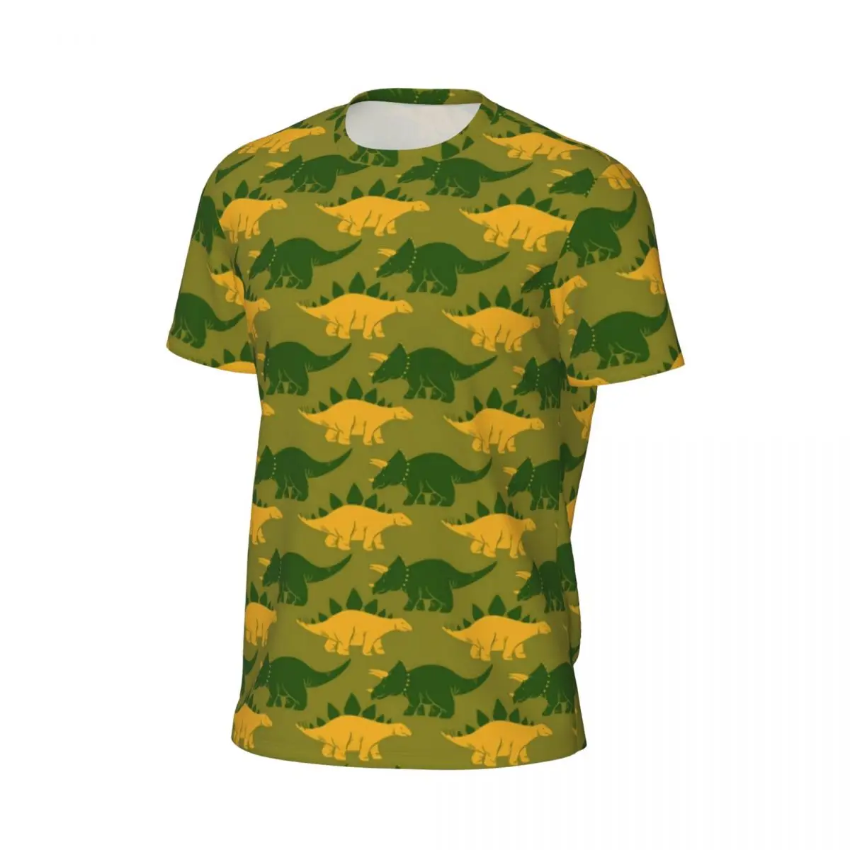 Mosaic Of Dinosaur T Shirt Men Cute Animal Print Y2K Casual Sports T-Shirts Quick-drying Summer Hippie Tee Shirt Oversize Tops