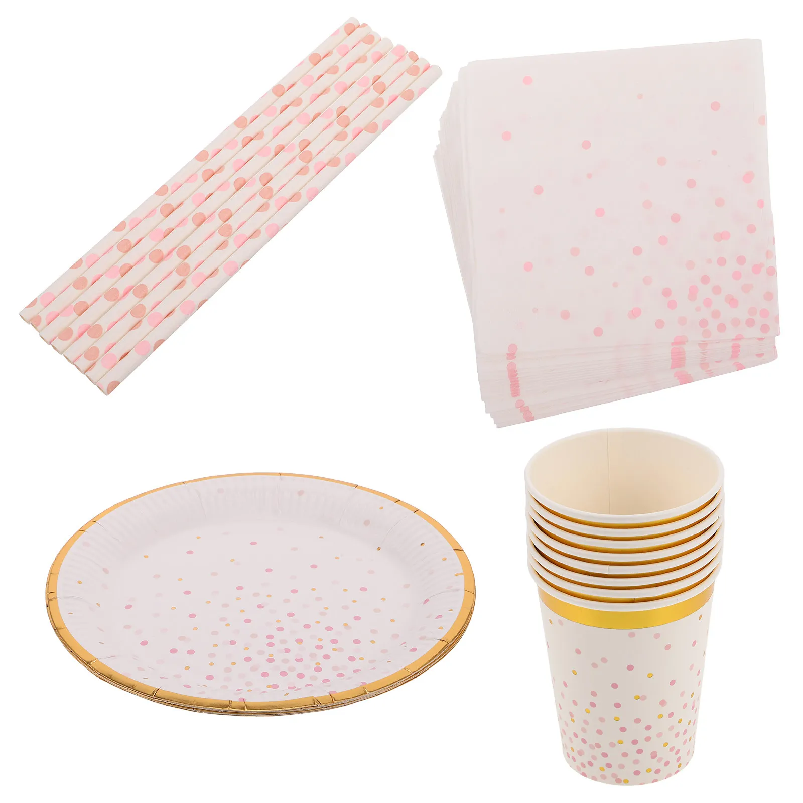 44 Pcs Birthday Decorations Disposable Cups Shower Party Plate Dinner Cake Plates 's