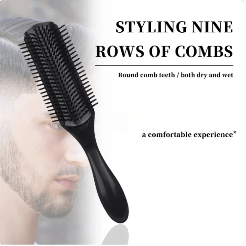 

Denman Brush Curly Hair Bursh 9-row Detangling Hair Brush Barber Comb Scalp Massager for Women Men Home Salon Straight Wet Comb