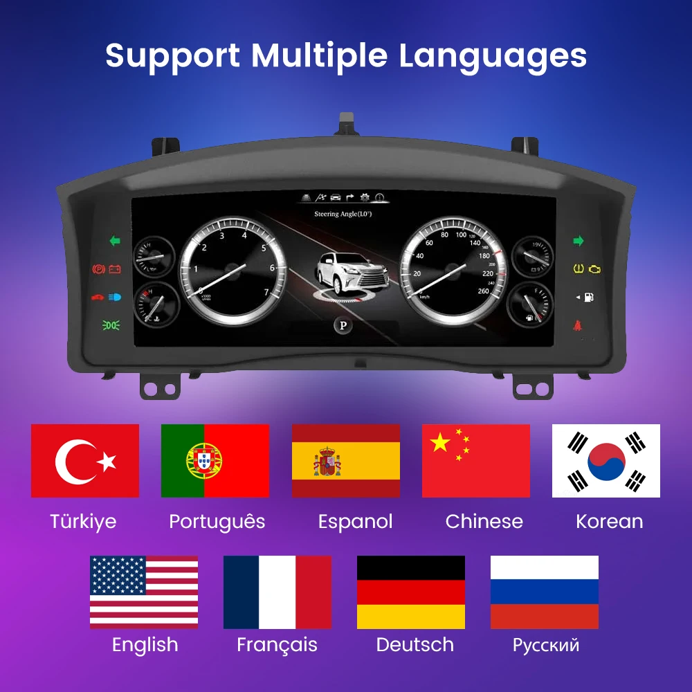

12.3" LCD Car Digital Dashboard Cluster For LEXUS lX570 2007-2015 Virtual Instrument Panel Speedometer Cockpit Meter Upgrade