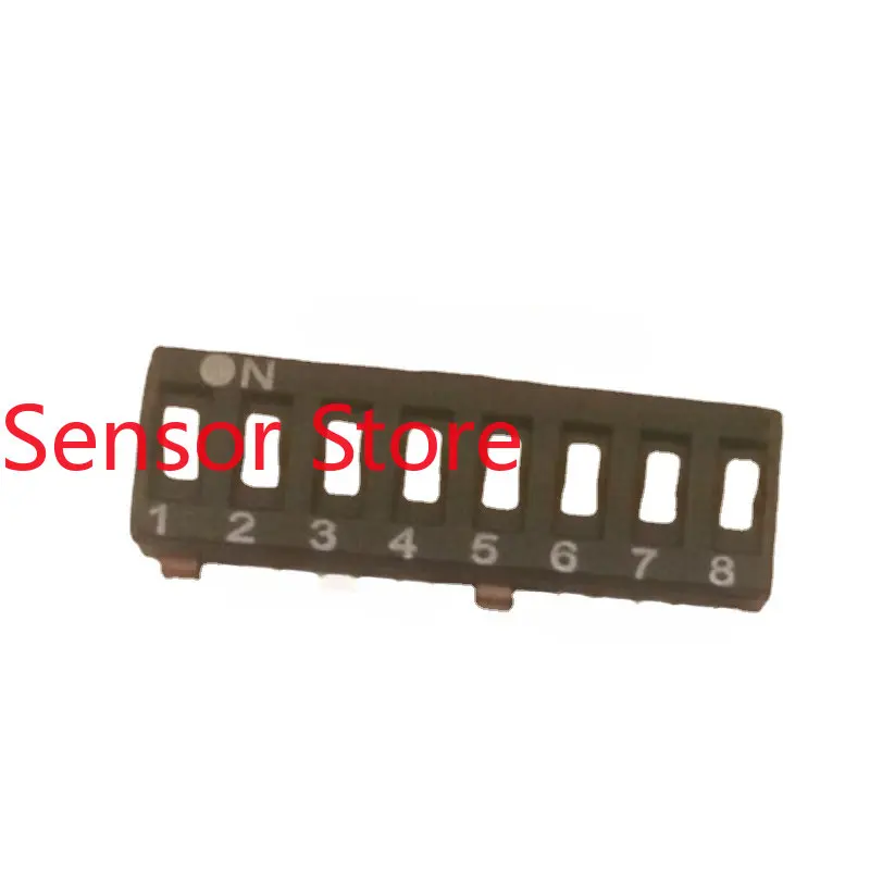 10PCS DIP Switch 8 Bits, Patch Inner Sticker, 2.54mm Pitch, Coding Switch, 8P Piano Key Type