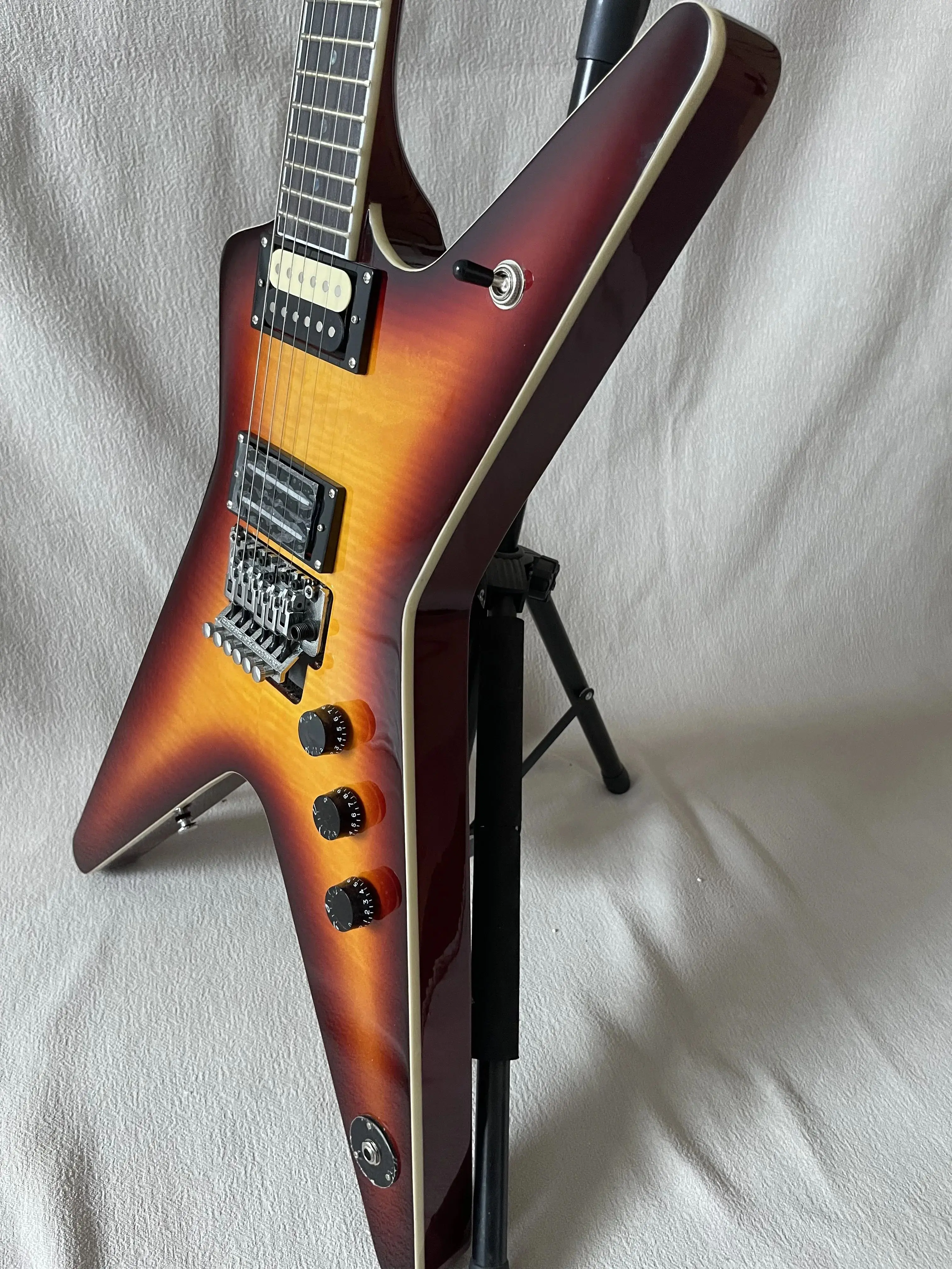 Sunset Color Veneer Dimebag Darrel ML Type Shaped  Guitar