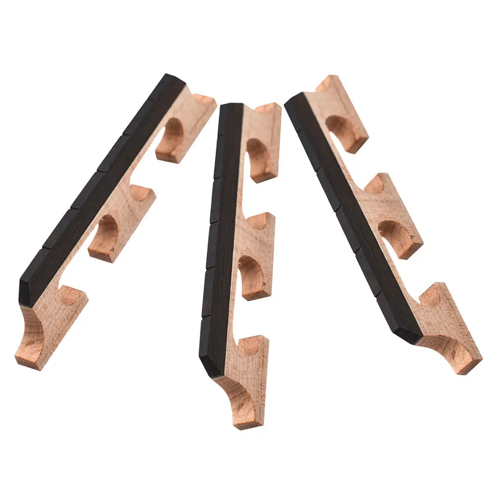 

3Pcs Replacement Banjo Bridge Wooden Instrument Part Optimized Tone for 5 String Banjos Ukuleles Folk Music Accessories