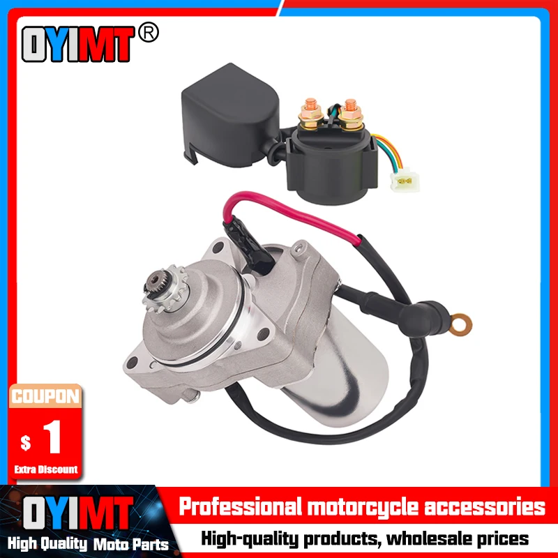 Motorcycle Engine Accessories Starter Motor & Relay Solenoid Set For TaoTao 110cc 125cc 90cc 49cc 50cc 70cc 90cc 100cc 125cc