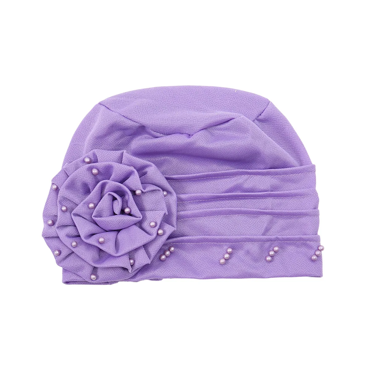 Women Muslim Flower Turban Inner Hijab Hat Chemo Cap Beads Beanies Bonnet Hair Loss Headscarf Bandanas Headband Turbante Mujer