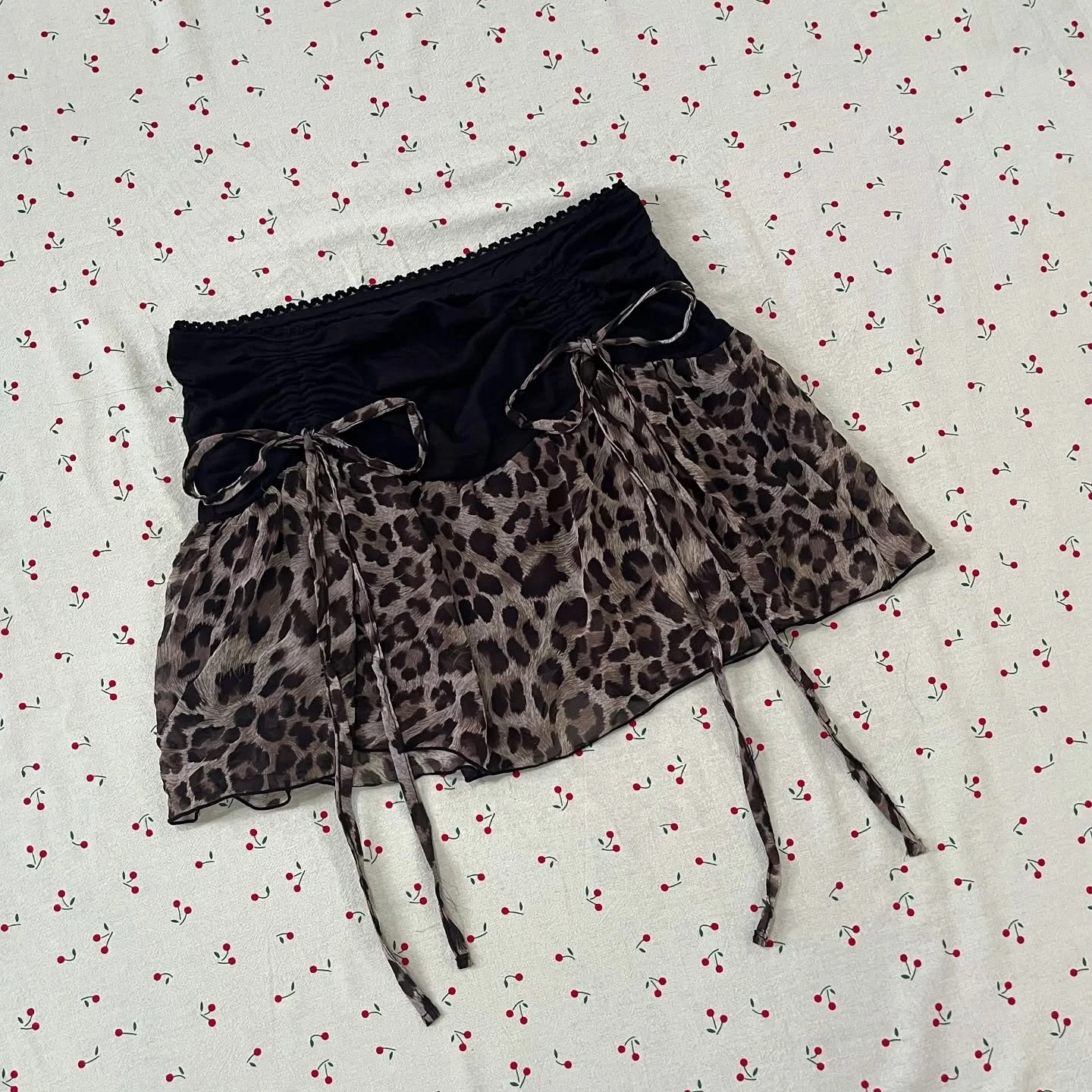 Y2k Hotsweet Hot Girl Leopard print Bow Mini Skirt Women Retro Trendiness Premium Versatile Sexy Fairy HighStreet Harajuku Skirt