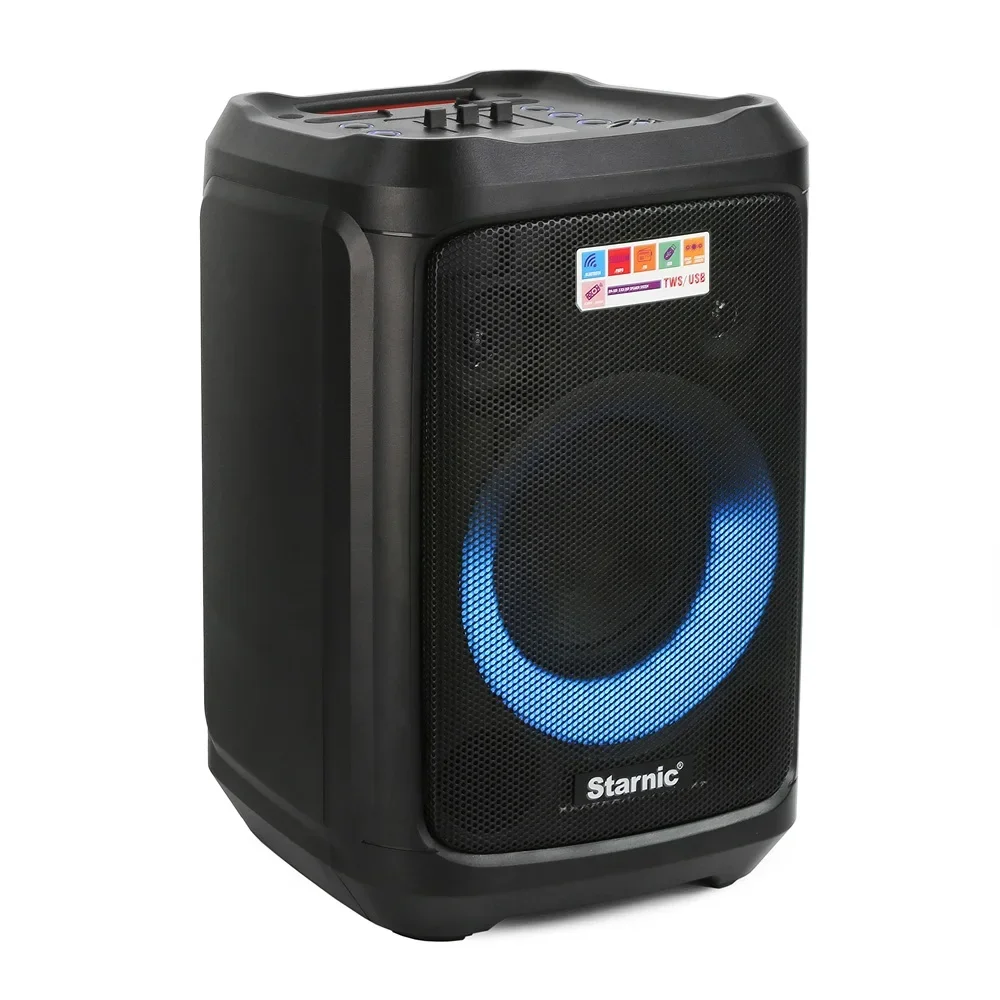 

Party Speaker TWS Portable FM Radio Wireless Outdoor Speakers With Colorful Speaker Disco Light