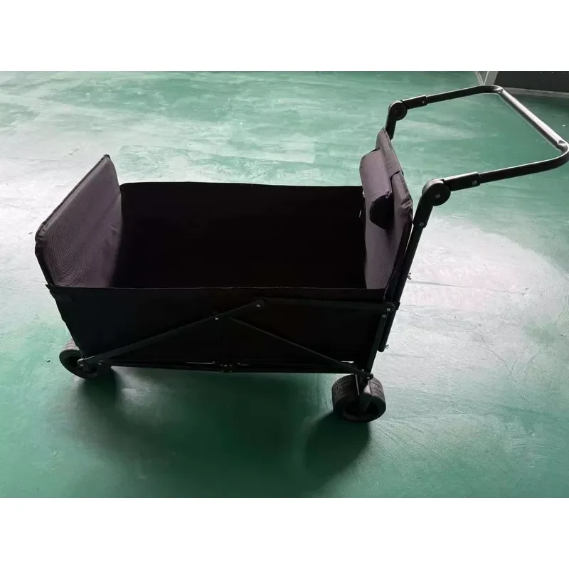 STLF Family camper folding cart with large wheels, foldable outdoor utility vehicle, suitable for picnics, beach, park trips