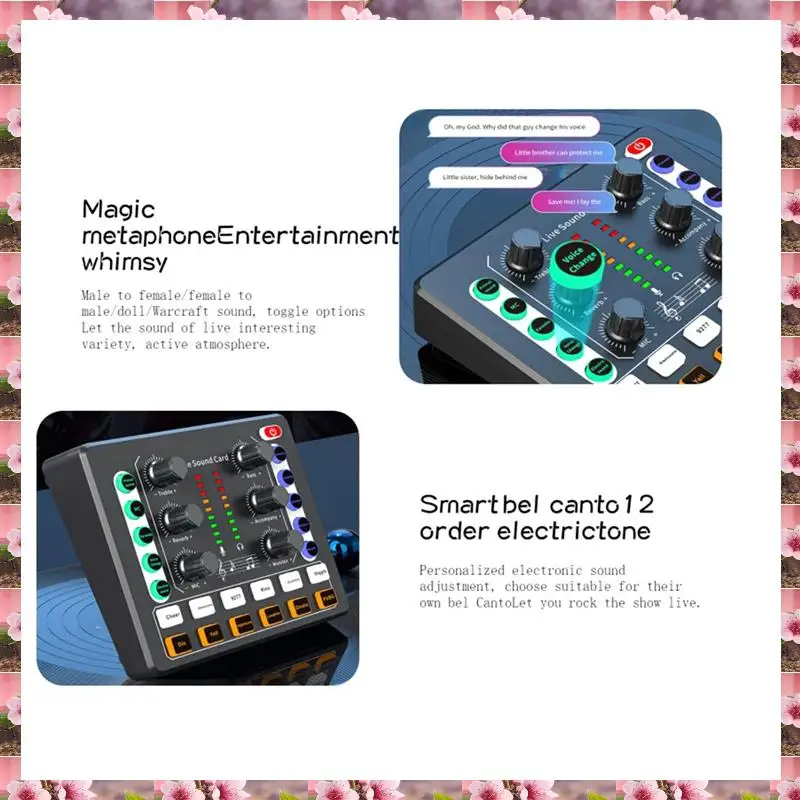 

2025 M8 Sound Card Live Broadcast Audio Interface Podcasting Device Caster With Premium Mic Preamplifier Sound Card Easy Install