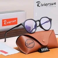 RIVIERSUN gafas Retro de bloqueo de luz azul para hombres y mujeres, montura redonda para ordenador, gafas antirayos azules, gafas con lentes ópticos