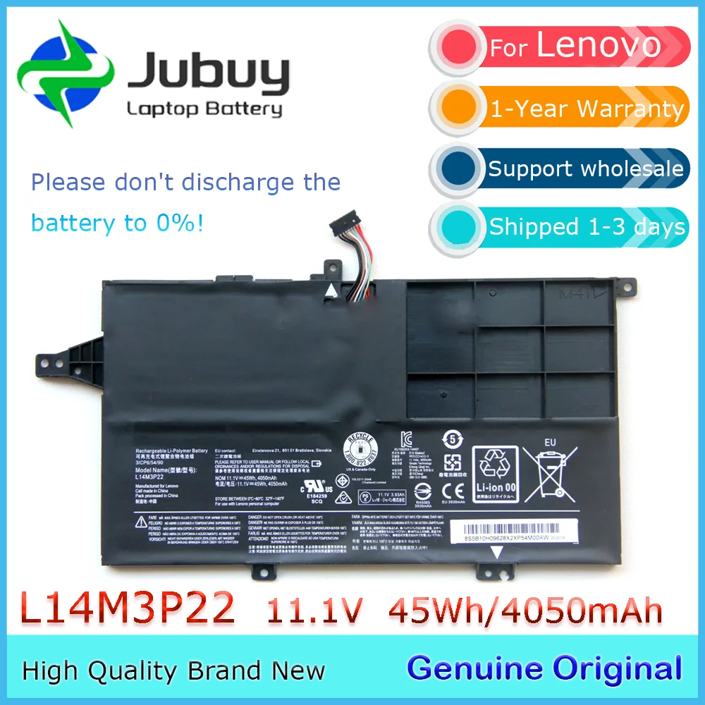 L14M3P22 11.1V 45Wh Original Laptop Battery for Lenovo K41-70 M41-70 Series