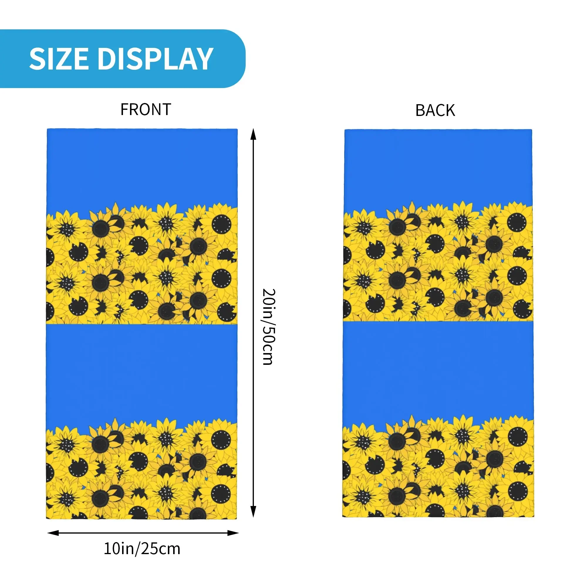New Blue Sunflower Printed Bandana Winter Neck Warmer Women Windproof Wrap Face Scarf for Hiking Ukraine Flag Gaiter Headband