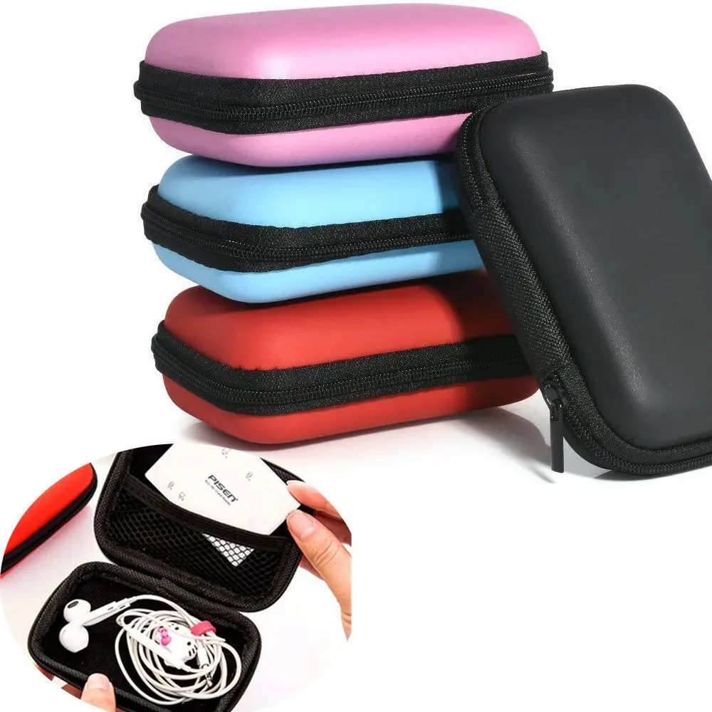 2.5" Earphone Box Cover External Drive Protector Hard Disk Case EVA Storage Box Zipper Pouch HDD Bag