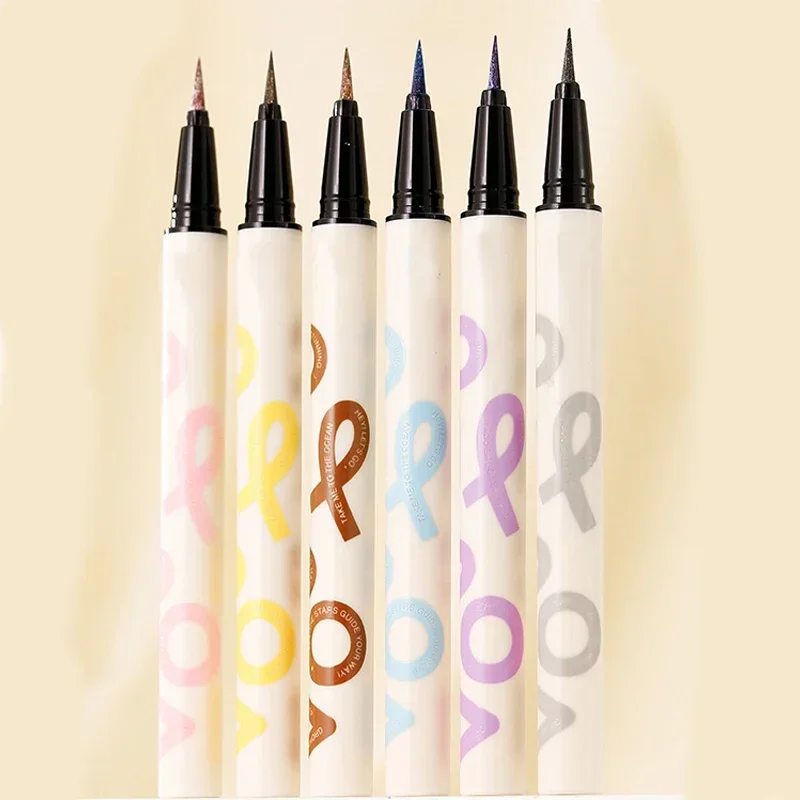 6 colori sottile Eyeliner perlescente matita liquida 3 in 1 lucido baco da seta ombretto Stick duraturo liscio Glitter Eyeliner trucco