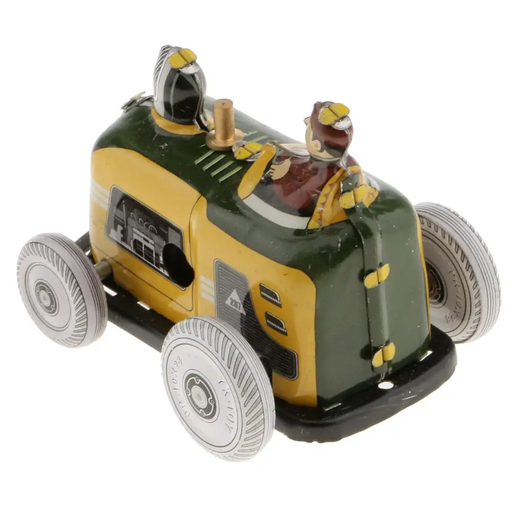 Retro Clockwork Metal Tractor Vintage children kids Children Toy Gift