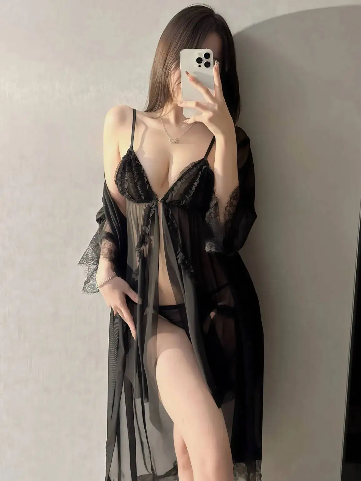 플러스 사이즈 섹시 퓨어 디자이어 나이트드레스 홈 섹시 파자마 투명 메쉬 캐미솔 레이스 트림 메쉬 스플라이싱 드레스 매력적인 2Y07