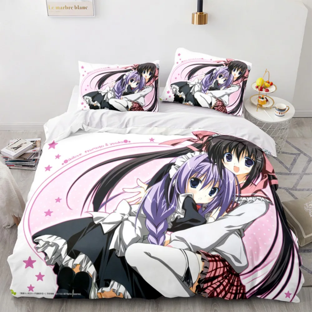 

Anime Kotori Itsuka Cosplay Bedding Set Date Live Costume Duvet Cover Set Double King Twin Full Size Bed Linen Boys Adult Gift