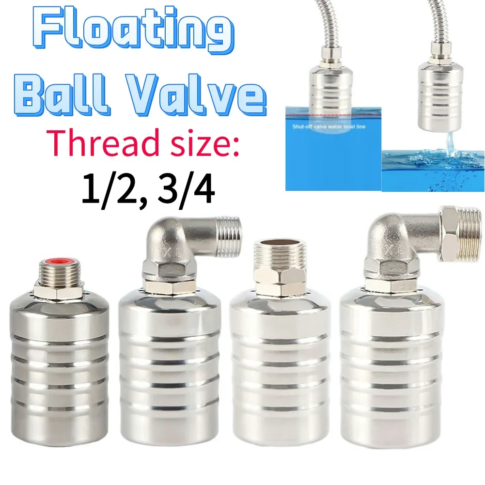 

Floating Ball Valve Stainless Steel Automatic Water Level Control Valve 1/2 3/4 Float Valve Water Tank Water Tower Shutoff Valve