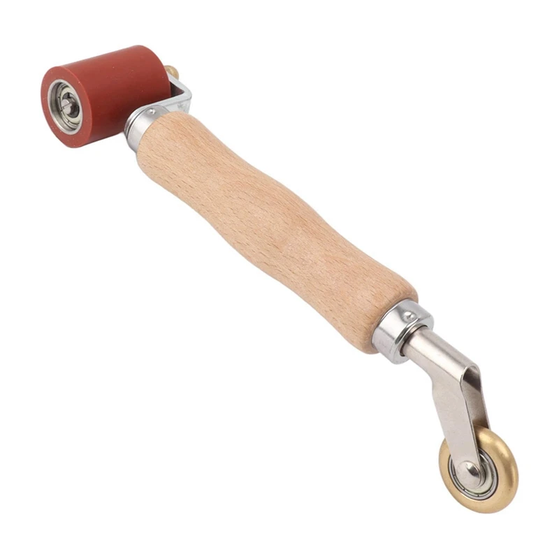 40Mm Wallpaper Roller Seam Roller Steel, Wood Handle Silicone Seam Roller Dual Use Brass Wheel For PVC Welding A Easy To Use