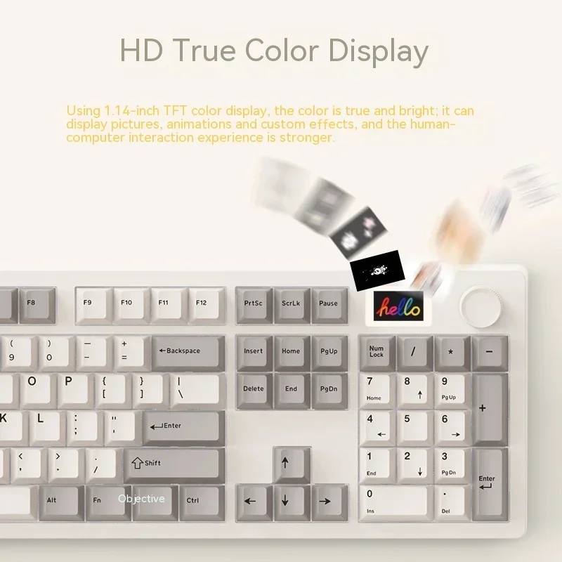 Dareu A104pro Mechanical Keyboard Customized Multifunctional Knob Wired 8khz PBT RGB Hot Swap Office Gamer PC Gaming Keyboard