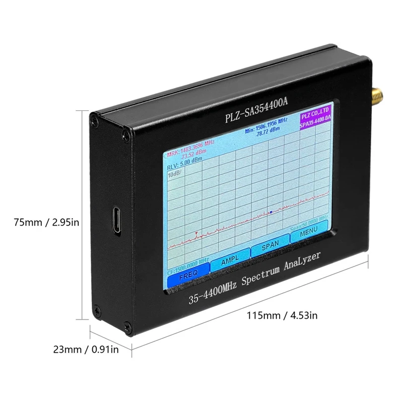 PLZ-SA35-4400-A1 Spectrum Network Analyzer Signal-Source Tracking-Source 35-4400Mhz Amplitude Bandwidth Frequency LCD