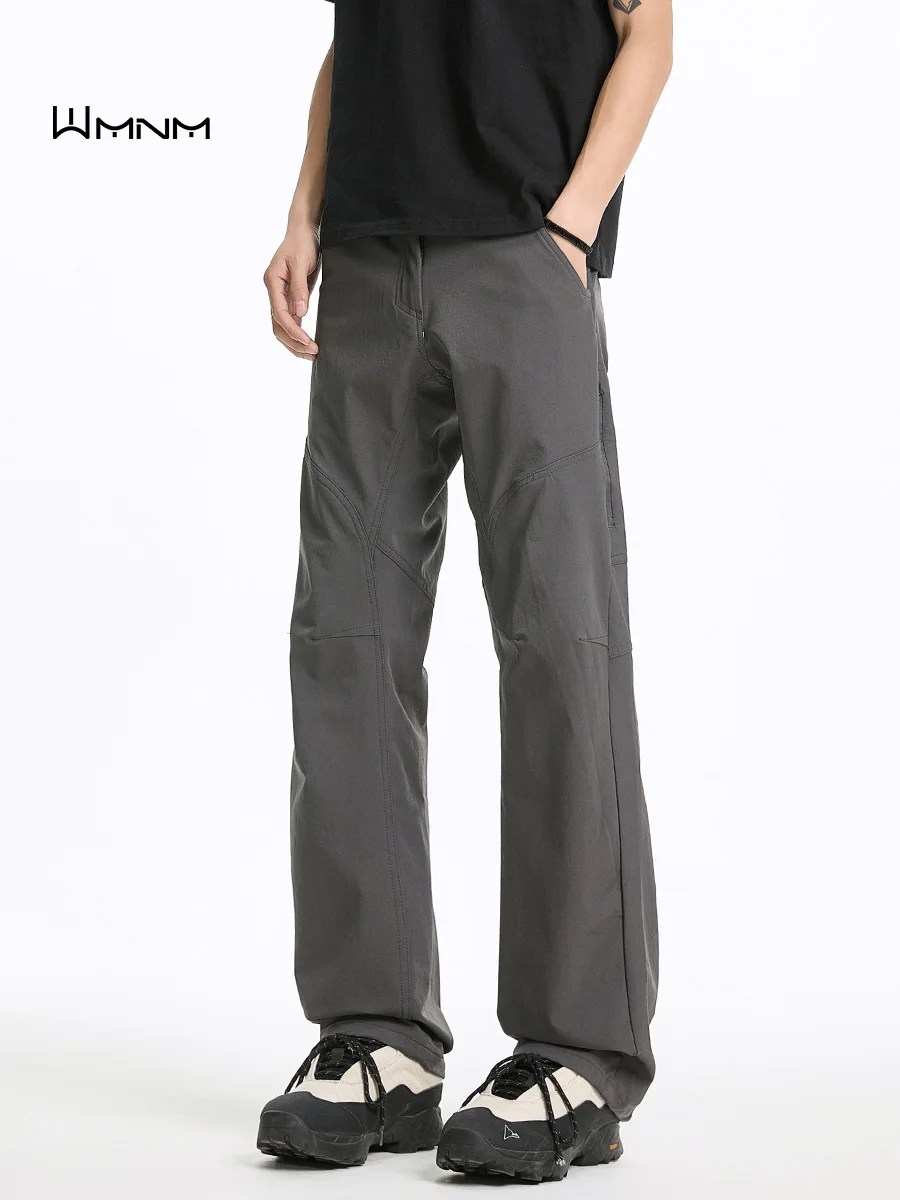 

Outdoor Men's Casual Soft ell Straight Leg Pants Spring Autumn Tee-Proof Trousers American Slant Cut Flared Knife Pants