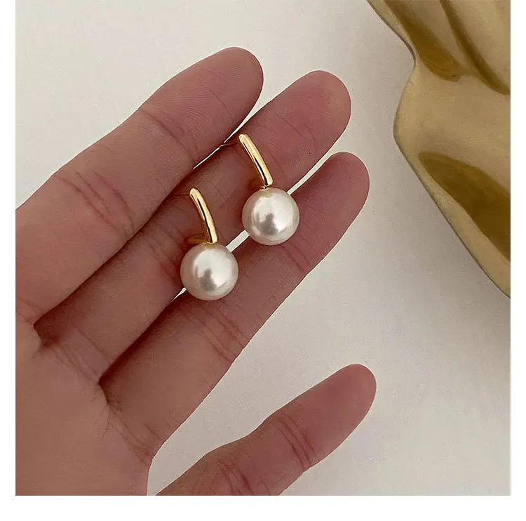 925 Sterling Silver French Exquisite Natural Freshwater Pearl Earring for Women Temperament Wedding Party Jewelry Accessories