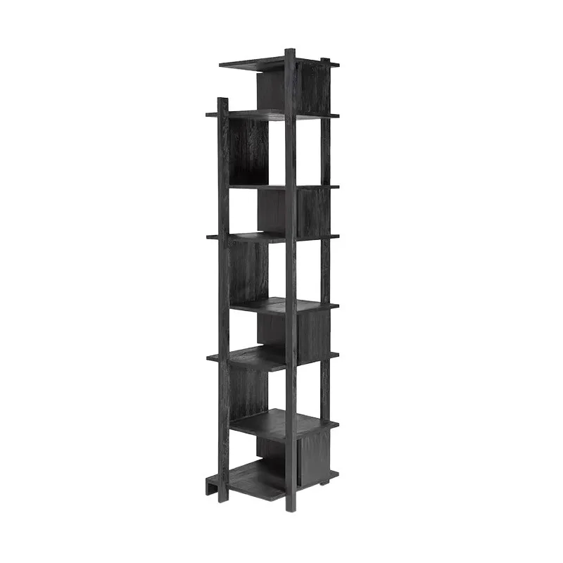 

Black walnut bookcase combination, solid wood sliding door bookshelf