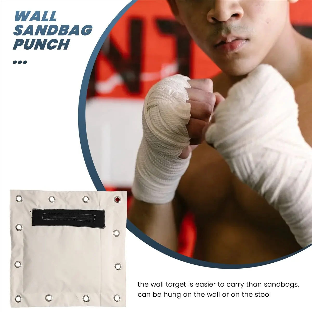 ABME New 38 x 38cm Heavy Duty Punch Bag Empty Sand Bag Martial Arts Wall Bag Kick Boxing Punch Bag