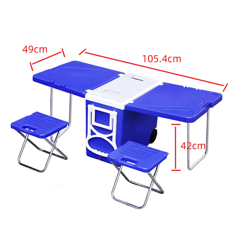 28L Heat-Insulating Portable Folding Picnic Table With Rest Chair Food Preservation For Camping JL1265