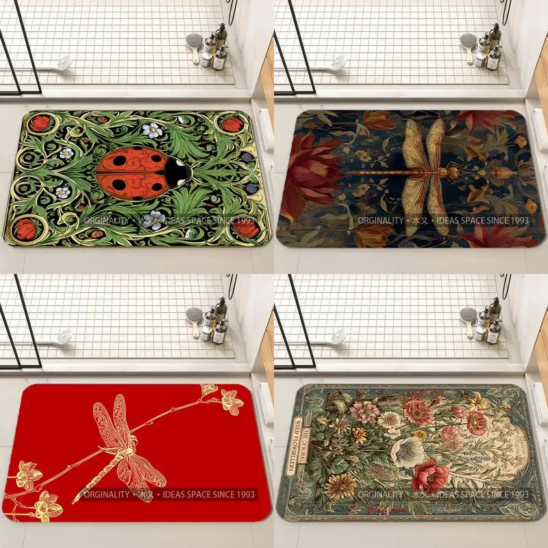 

Ladybug Floral Pattern Mat Living Room Decoration Home Sofa Non-Slip Carpet Study Bedroom Tatami Children'S Soft Floor Mat