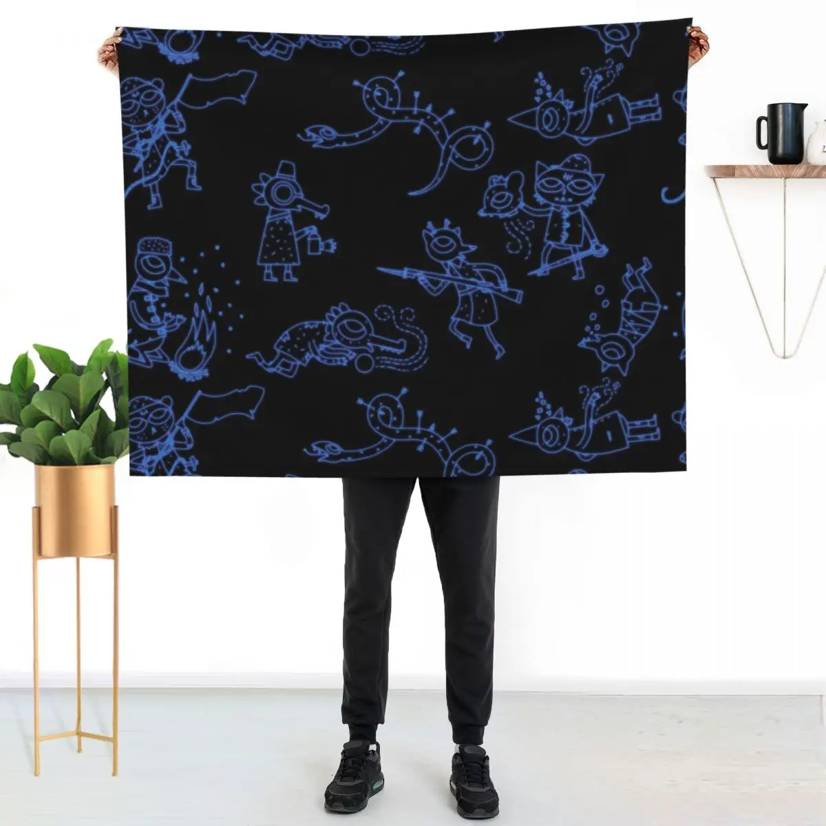 Night in The Woods Constellations Throw Blanket halloween Decorative Sofa funny gift Baby Shaggy Bed covers Blankets