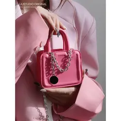 MINI borsa donna moda coreana nuove catene cerniera Casual borsa a tracolla morbida borse e borsette borsa per cuffie