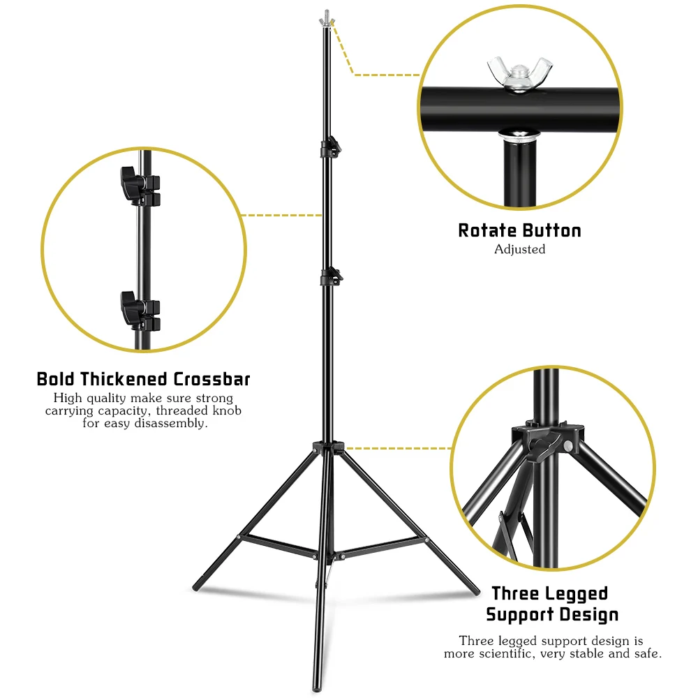 T-shaped Photography Background Stand Adjustable Support System For Photo Studio Green Screen Chromakey Backdrop Accessories