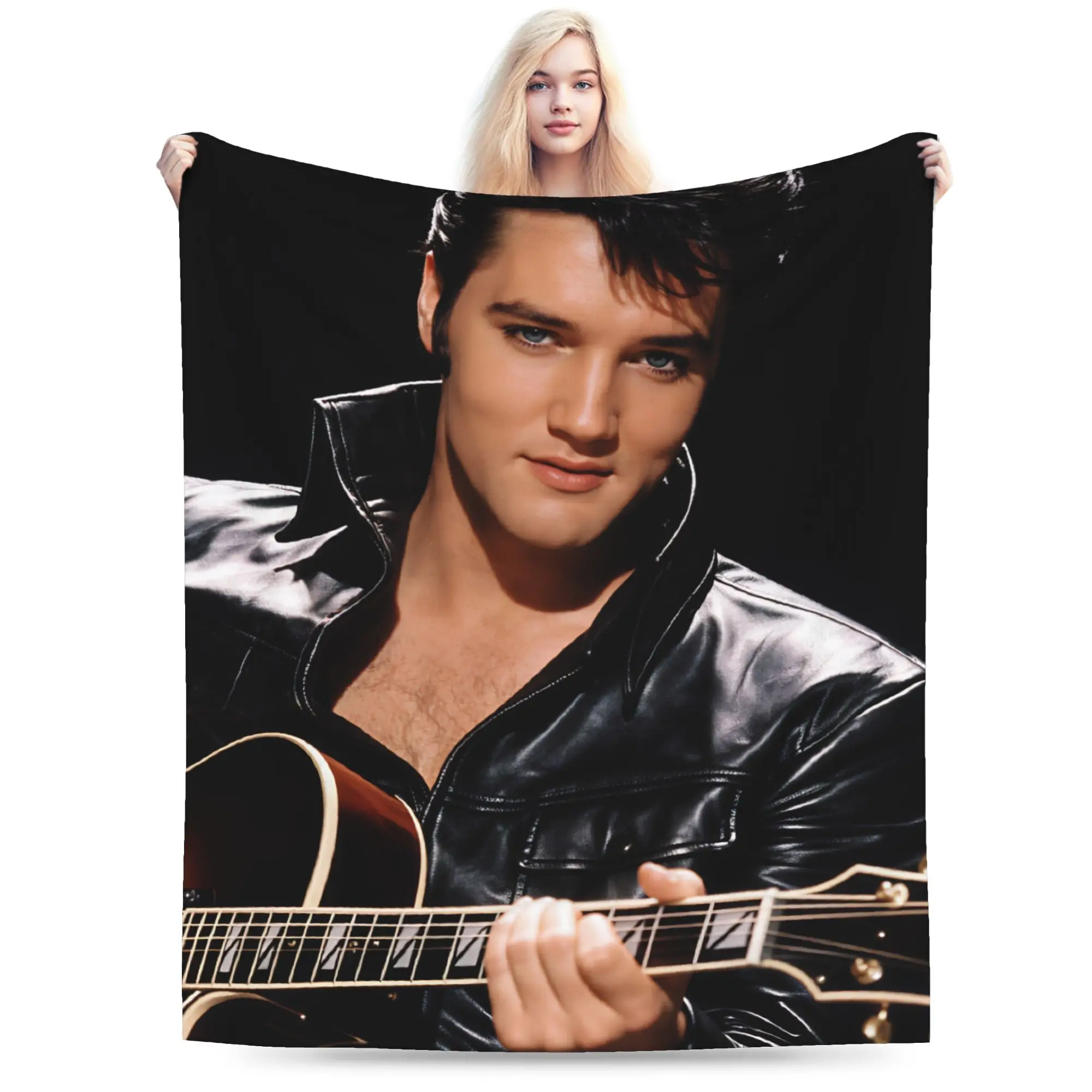 Warm Soft BlanketGirls Boys Picnic E Elvis Graceland Throw Blanket  Flannel Bedspread For Couch Chair Print Sofa Bed Cover