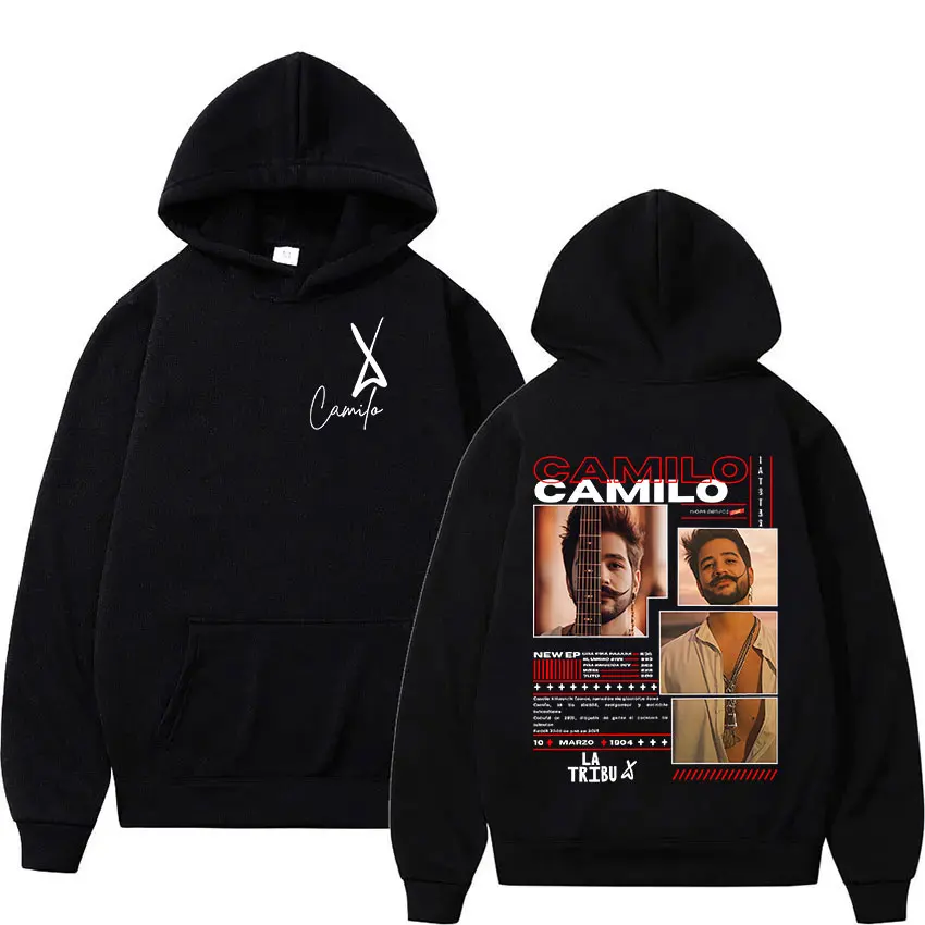 

Rapper Camilo Tour Album 2025 Graphic Hoody Men Casual Oversized Fleece Sweatshirt Hip Hop Gothic Long Sleeve Hoodies Streetwear