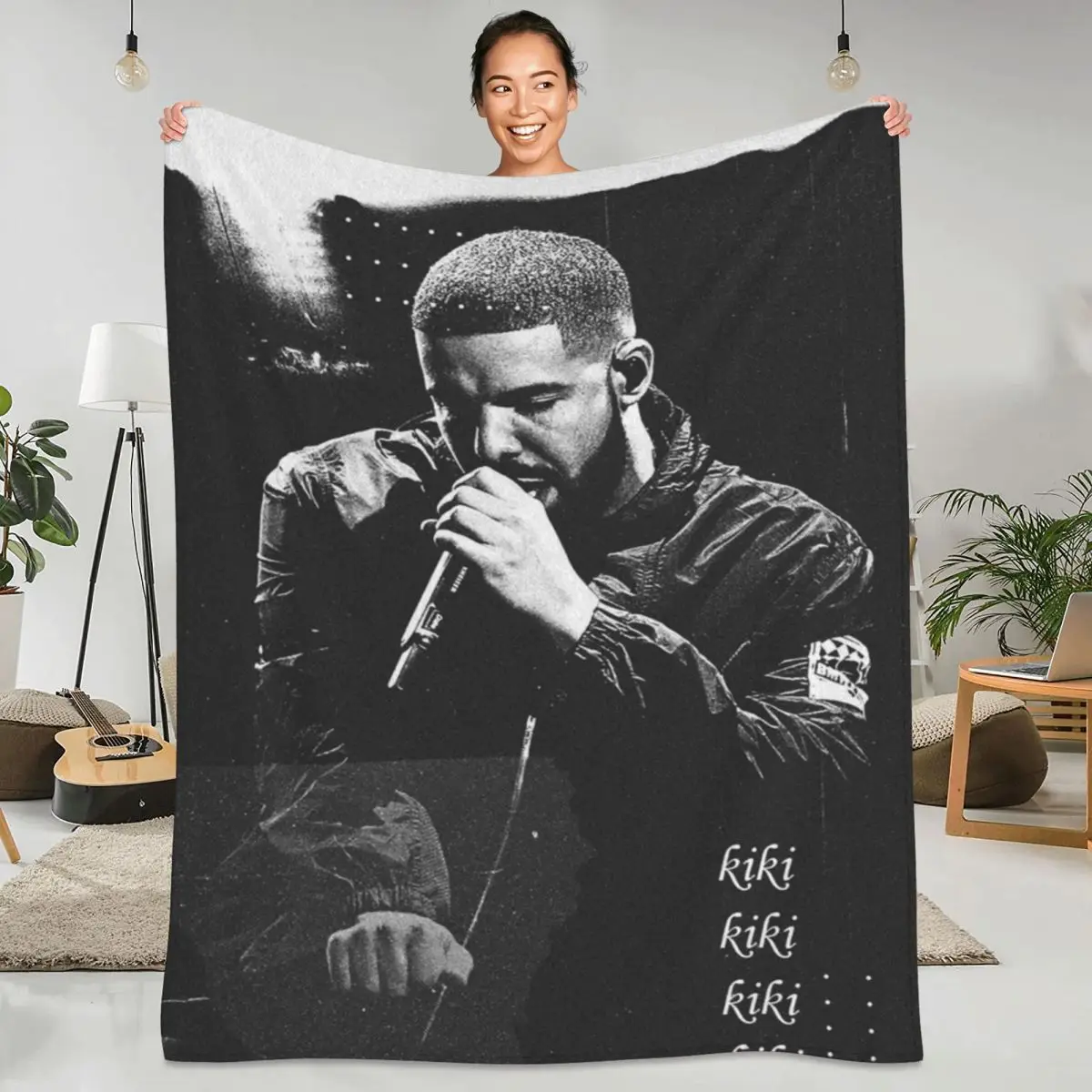 

Drake Super Soft Blanket Pop Music Tour Travel Throw Blanket Winter Aesthetic Customized Flannel Bedspread Sofa Bed Cover