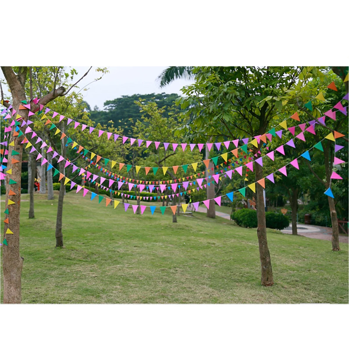 4 M Colorful Flag Banner Multicolor Party Banners The Triangle Birthday Garland Paper