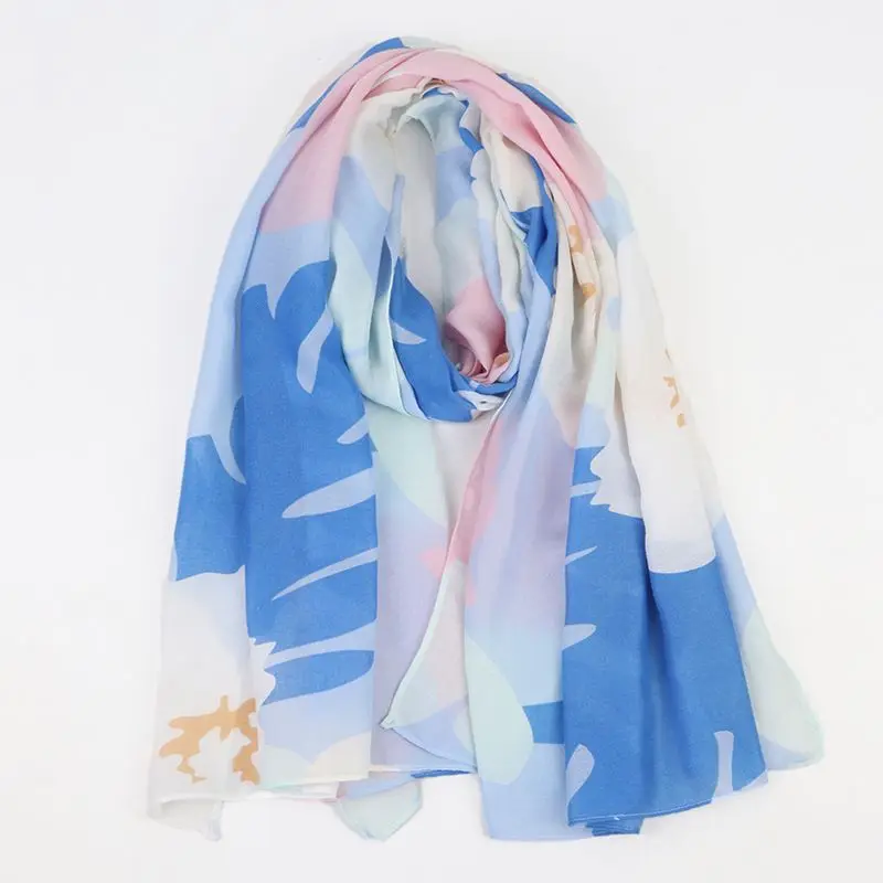 2024 Newest Women Printed Pattern Scarf Cotton Voile Scarf Shawls