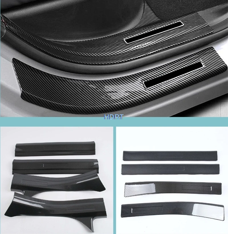 Car Styling Door Sill Scuff Plate Trim Welcome Pedal Rear Bumper Trunk Guard Cover Trim For Geely Atlas Pro Boyue L FX11 2023 +