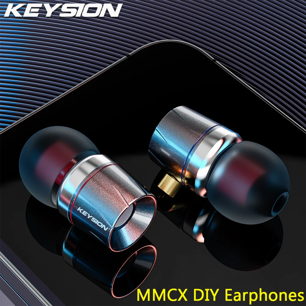 KEYSION MMCX DIY Earphones 9mm Titanium Plated Dynamic Earbud Sleep Game Music Sport HD HiFi Headphones Bass Headset