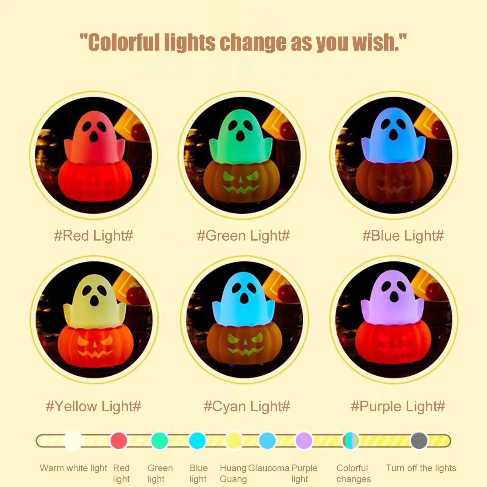 

Halloween Lights Indoor Silicone Halloween Pumpkin Night Light Cute Led Decorations Spooky Colorful Lighting For Fireplace