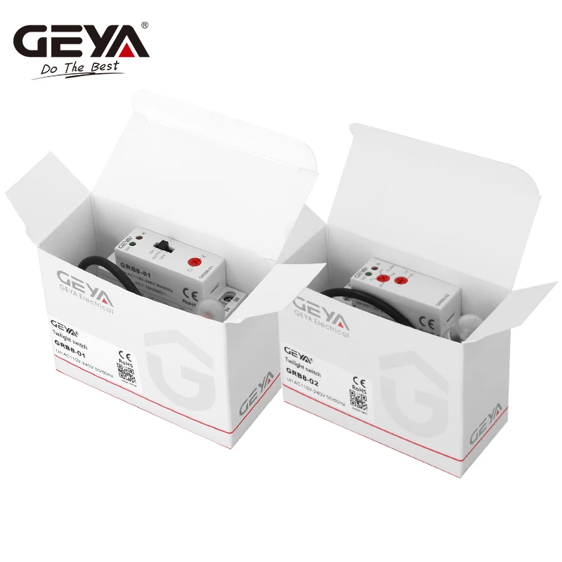 GEYA GRB8-01/02 Din rail Twilight Switch Photoelectric Timer Light Sensor Relay AC110V-240V Auto ON OFF