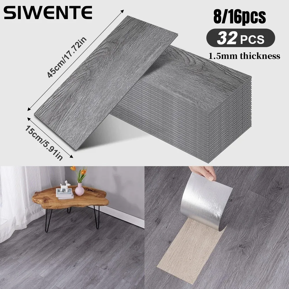 

DIY Wood Grain Texture Self-Adhesive Flooring Stickers Decoration Wall Stickers Splash-proof for Kitchen Bathroom Living Room RV