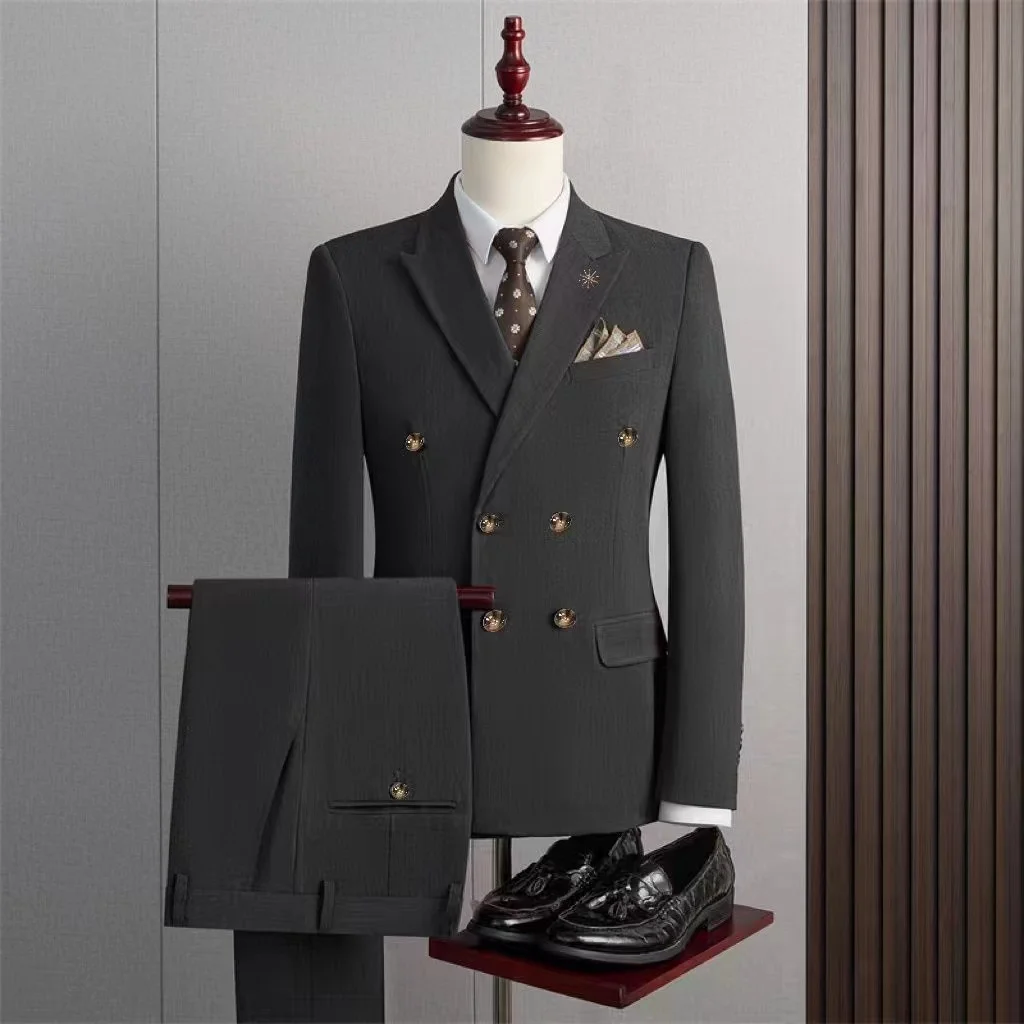 

BK098Men's business double breasted suit groom's suit formal suit