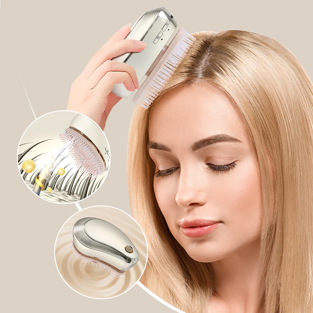 Electric Spray Massage Comb Hair Growth Vibration Head Massager Brush LED Anti Hair Loss Scalp Liquid Medicine Atomizing Comb