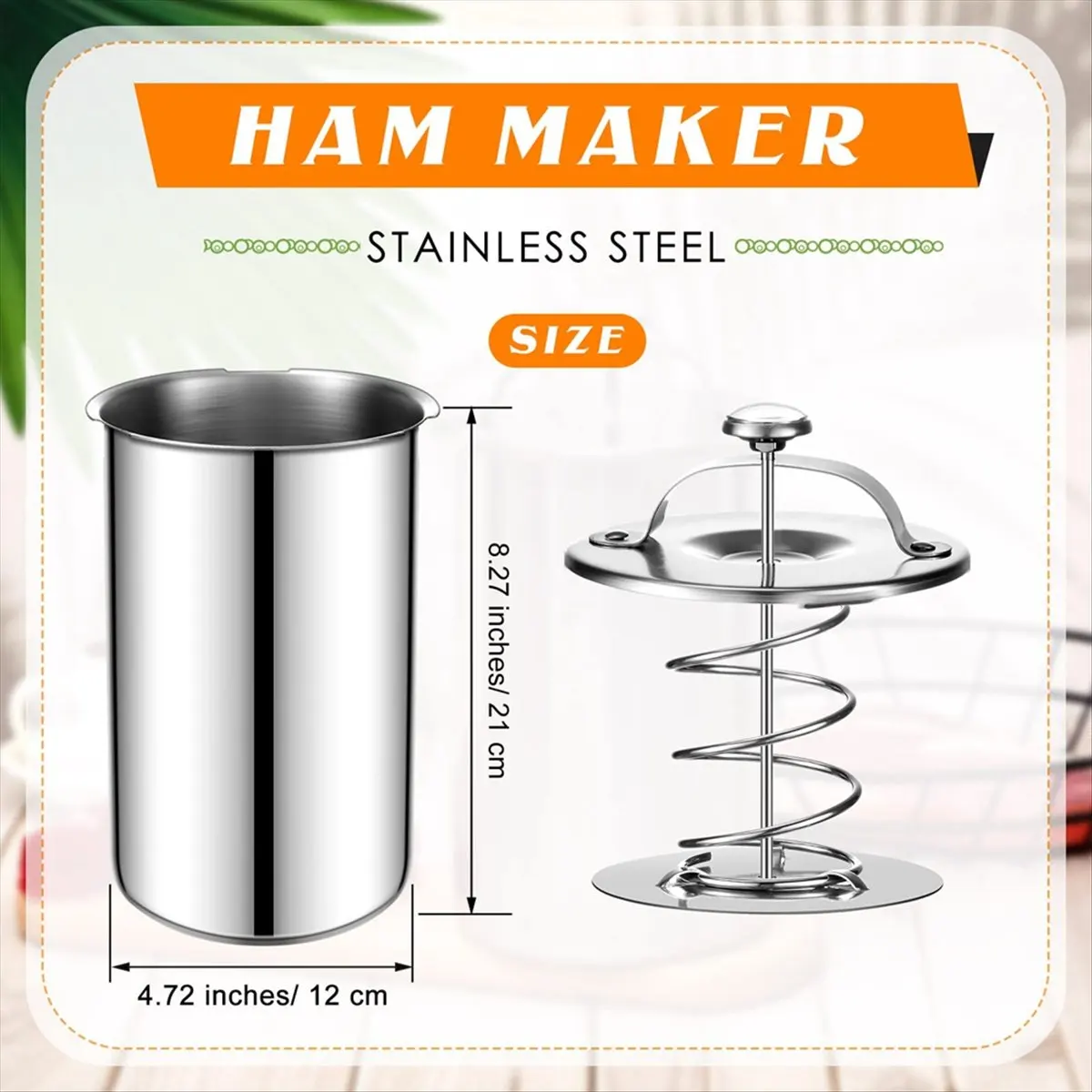 618 Mega Sale 2 Piece Meat Press Maker Stainless Steel Ham Press Maker with Thermometer Sandwich Meat Press Bacon Ham Maker