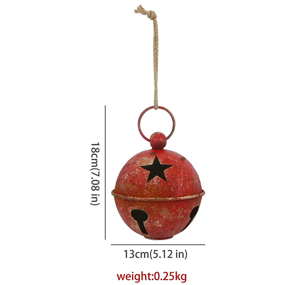 6 Pack Christmas Gifts Retro Metal Indoor and Outdoor Decorations Christmas Tree Decoration Small Bell Door Wall-mounted