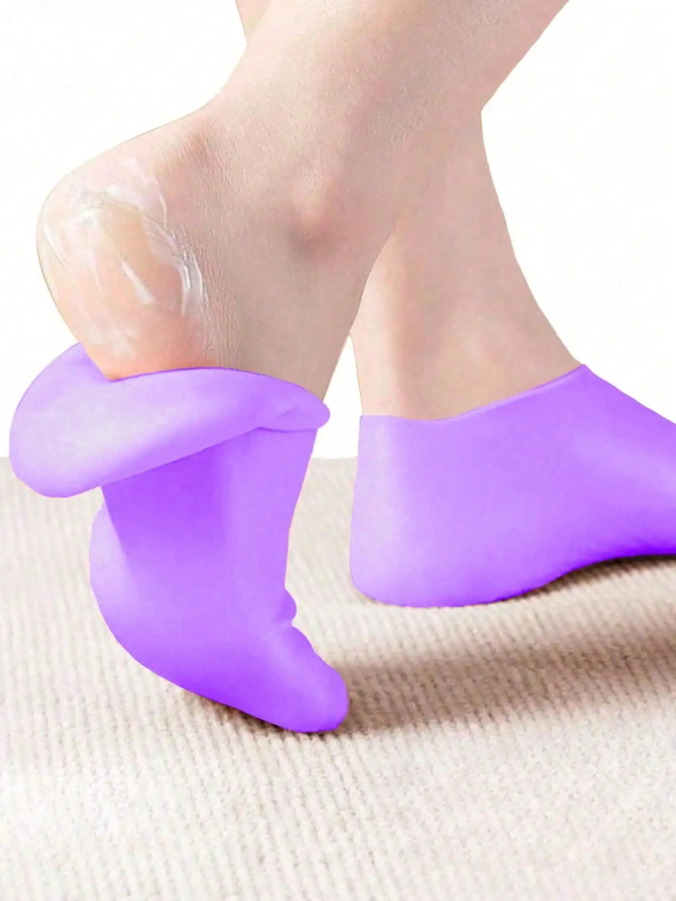 Moisturizing Silicone Gel Socks For Cracked Heels Deep Hydration Foot Protection Sleeves Overnight Softening Spa Socks For Dry Cracked Skin Washable Reusable Foot Care
